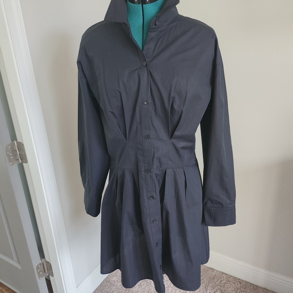Abercrombie & Fitch Womens Black Cotton Shirt Dress Size Medium NWT